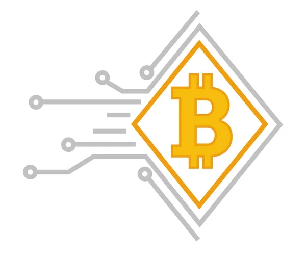 Investování Placení Peněz Virtuálním Finančním Systémem Bitcoinová Kryptoměna Koncepce Blockchain — Stockový vektor