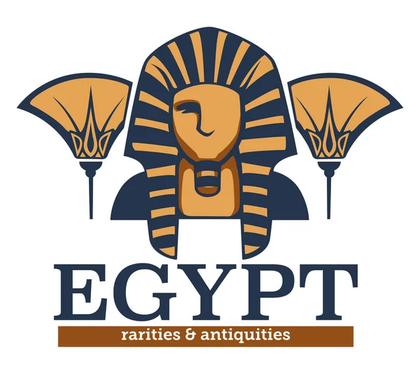 Egypt Rarity Starožitnosti Starověké Civilizace Kulturní Dědictví Izolovaný Cestovní Prapor — Stockový vektor