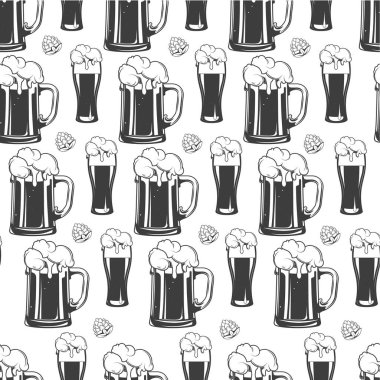 Bardağa bira döküldü, köpüksüz köpüklü alkollü içecek. Zıplamadan yapılan içecek, oktoberfest geleneksel alkol. Elma şarabı ya da İrlanda birası, düz stilde renksiz vektör