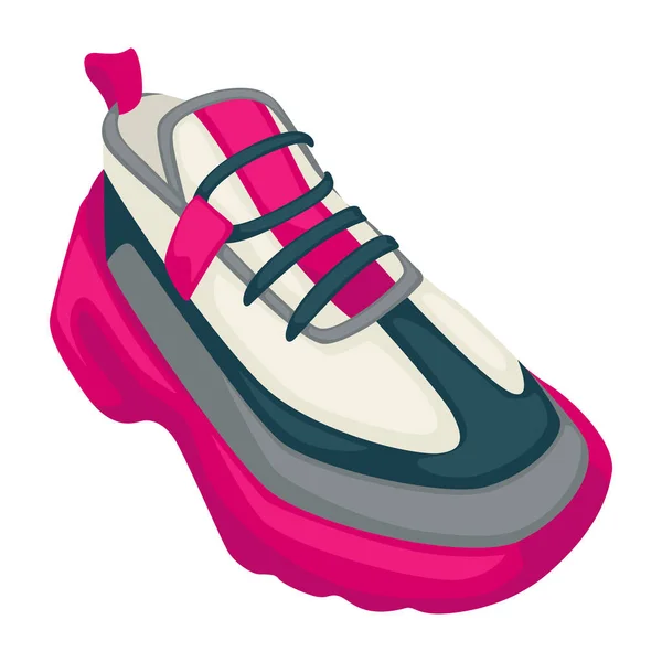 Training Shoes Women Sportive Clothes Ladies Isolated Icon Sneakers Platform — Stock Vector