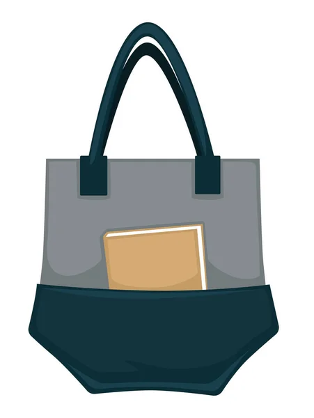 Handbag Book Isolated Icon Stylish Accessories Women Students Bag Made — Stock Vector