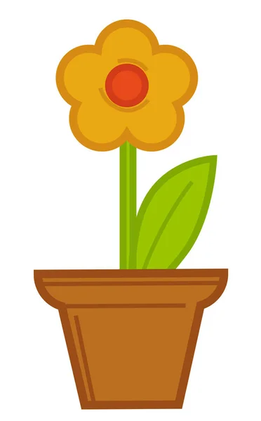 Blume, die im Topf wächst, blüht im Topf — Stockvektor