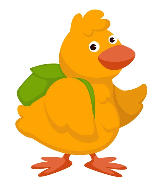 Tiere Tragen Rucksack Isolierte Hühner Mit Rucksack Schule Und Bildung — Stockvektor