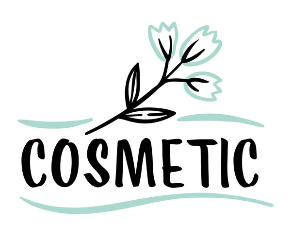 Organická Přirozená Produkce Pro Tělo Vlasy Nebo Kůži Kosmetický Štítek — Stockový vektor