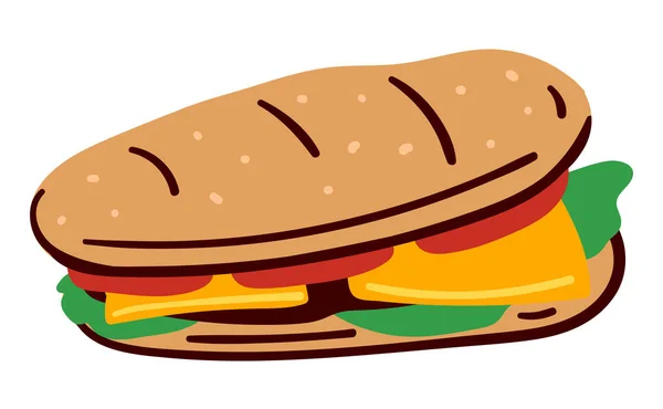 Imbiss Restaurant Oder Speisekarte Vereinzelte Ikone Veganer Burger Oder Cheeseburger — Stockvektor