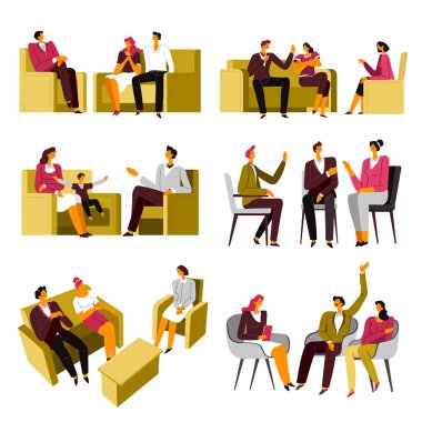 Psikoterapi seansı, uzman aile çiftleri, psikiyatri yardımı.