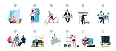 Günlük karakter rutini, günlük vektör çizelgesi