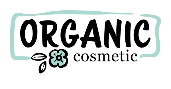 Étiquette ou insigne de production cosmétique biologique, emblème de l'éco-produit — Image vectorielle