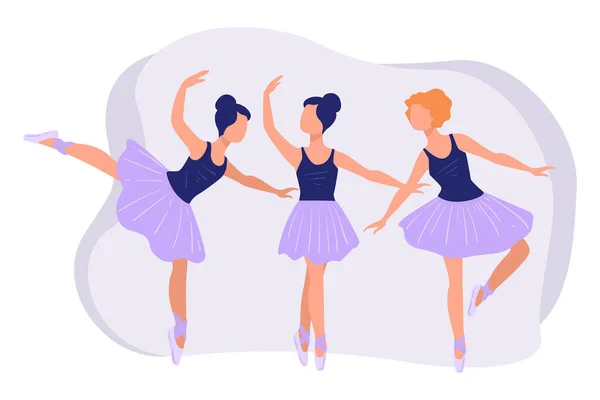 Γυναίκες χορεύτριες μπαλέτου που προετοιμάζονται για την παράσταση — Διανυσματικό Αρχείο