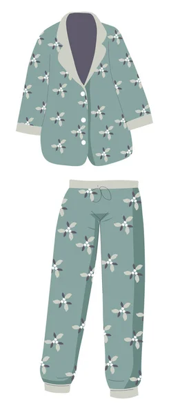 Модная пижама, брюки и рубашка, одноразовая одежда для сна — стоковый вектор
