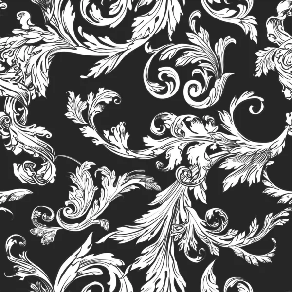 Ročník listy ozdoby, módní květinový dekor bezešvé vzor — Stockový vektor