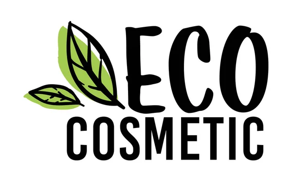 Eco cosmética, etiqueta de cosmetología o vector emblema del producto — Vector de stock