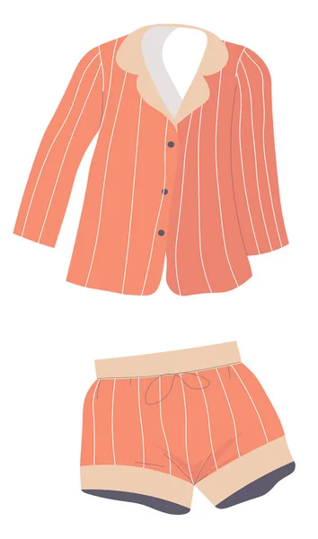 Pajama conjunto de shorts e tshirt, roupa de dormir unisexo — Vetor de Stock