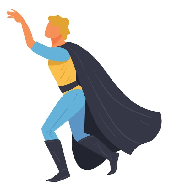 Super hero male character, superman wearing costume vector — Stock Vector