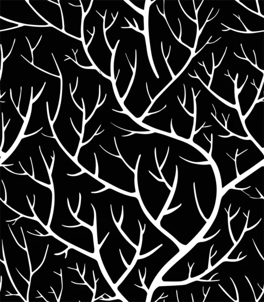Моторошні Гілки Гілки Дерева Безшовний Візерунок Силует Лісів Реалістичні Рослинні — стоковий вектор