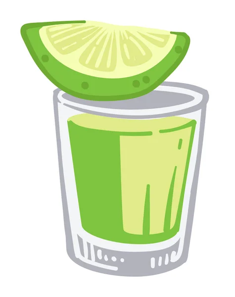 Bebida Alcohólica Tradicional Mexicana Icono Aislado Hierba Con Tequila Vertido — Vector de stock