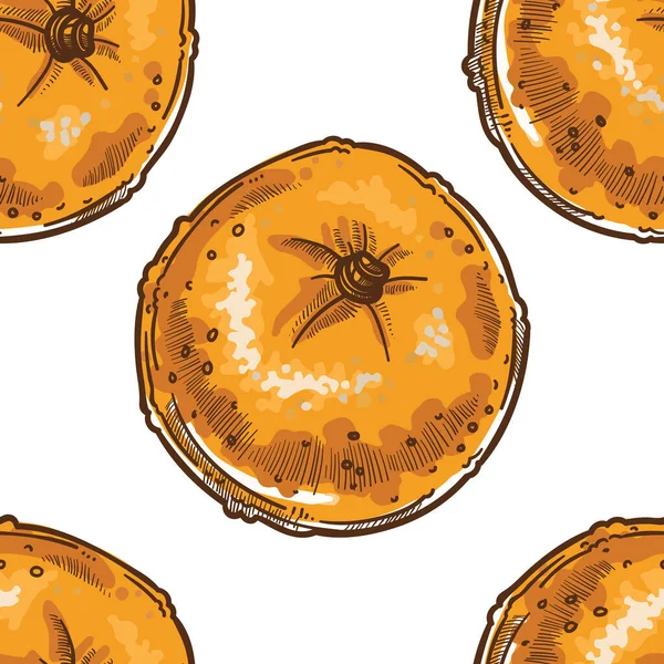 Petites Oranges Mandarines Motif Sans Couture Isolé Sur Blanc Tangerines — Image vectorielle