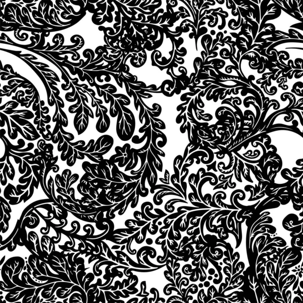 Листья Листья Ветвях Цветочный Бесшовный Узор Фон Печать Экзотические Растения — стоковый вектор