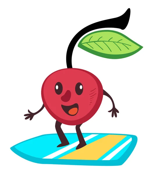 Cherry Surf Bordo Verão Esportes Verão Atividades Estilo Vida Saudável —  Vetores de Stock