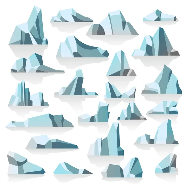 Icebergs Antarctiques Polaires Sous Eau Des Océans Froids Sommets Glacés — Image vectorielle