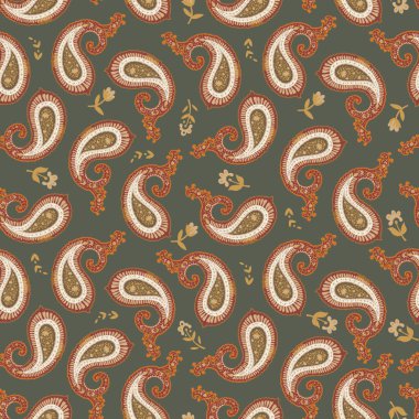 Çiçeksel detaylarla süslü desenli geleneksel dekoratif stil dikişsiz vektör çizimi tekstil ve duvar kağıtları için mükemmeldir..