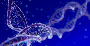 DNA fütüristik arka plan. 3D çizim