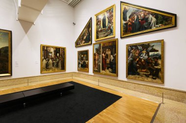 Lisbon, Portekiz - 04 Mayıs 2018: Sergisi antik Ulusal Müzesi Sanat, Lisbon, Portekiz. 