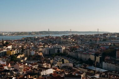 Lizbon Skyline yükseltilmiş görünümü. 