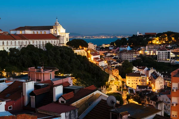 Verhoogde Uitzicht Skyline Van Lissabon — Stockfoto