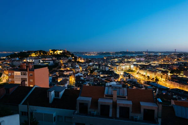 Verhoogde Uitzicht Skyline Van Lissabon — Stockfoto