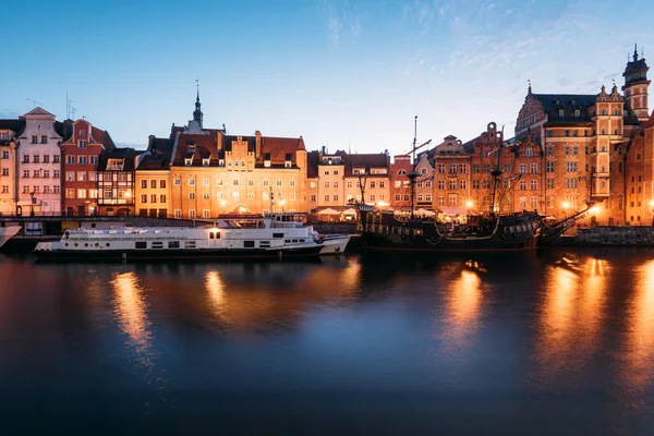 Gdansk Polônia Maio 2018 Cidade Velha Gdansk Noite — Fotografia de Stock