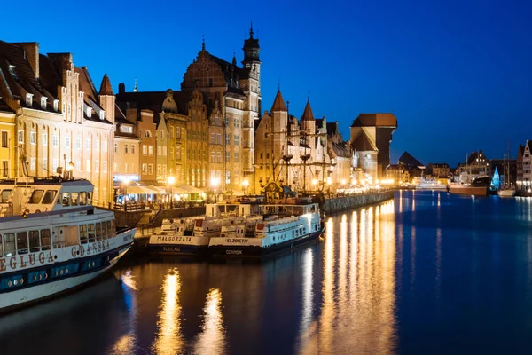 Gdansk, Polonya - 09 Mayıs 2018: Gdansk kent geceleri.