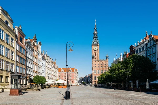 Gdansk, Polonya - 11 Mayıs 2018: Gdansk eski kasaba uzun Lane sokakta.