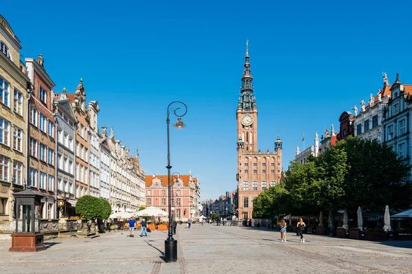 Γκντανσκ Πολωνία Μαΐου 2018 Μακρά Λωρίδα Δρόμο Στην Παλιά Πόλη — Φωτογραφία Αρχείου