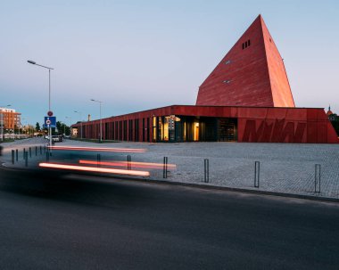 Gdansk, Polonya - 12 Mayıs 2018: İkinci Dünya Savaşı yaz, Gdansk, Polonya'nın Müzesi Buidling.