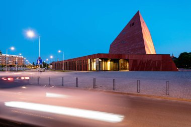 Gdansk, Polonya - 12 Mayıs 2018: İkinci Dünya Savaşı yaz, Gdansk, Polonya'nın Müzesi Buidling.