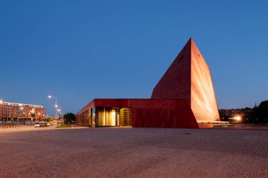 Gdansk, Polonya - 12 Mayıs 2018: İkinci Dünya Savaşı yaz, Gdansk, Polonya'nın Müzesi Buidling.
