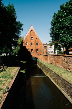 Gdansk, Pomerania, Polonya eski kasaba küçük değirmen.