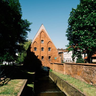 Gdansk, Pomerania, Polonya eski kasaba küçük değirmen.