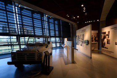 Gdansk, Polonya - 13 Mayıs 2018: Sergi, Gdansk, Polonya Avrupa Dayanışma Merkezi 