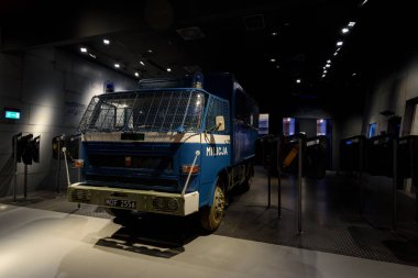 Gdansk, Polonya - 13 Mayıs 2018: Sergi, Gdansk, Polonya Avrupa Dayanışma Merkezi 