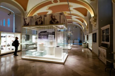 Wroclaw, Polonya - 26 Haziran 2018: Sergi Polonya Wroclaw Üniversitesi Müzesi'nde.