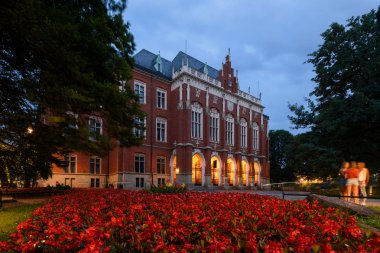 Krakow, Polonya - 22 Temmuz 2018: Hukuk Fakültesi ve Jagiellonian Üniversitesi Yönetim Binası