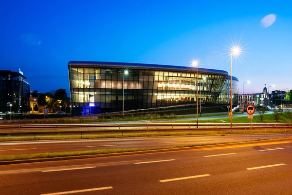 Cracovie Pologne Juillet 2018 Vue Nuit Centre Congrès Ice Cracovie — Photo