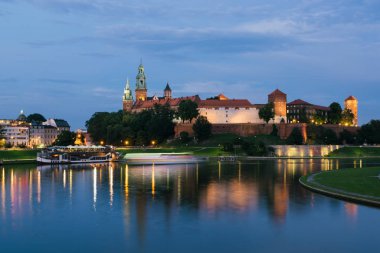  Wawel Royal Castle ve katedral Bazilikası, Krakow, Polonya. Wawel Royal Castle bir Unesco Dünya Mirası