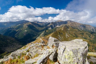 Manzara Tatra Mountain yakınındaki Kasprowy Wierch, Polonya 