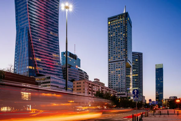 Warsaw Poland Sept 2018 Hight Rise Buildings Central Business District — Stock Photo, Image