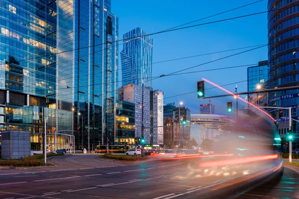 Varsovia Polonia Octubre 2018 Edificios Gran Altura Distrito Central Negocios — Foto de Stock