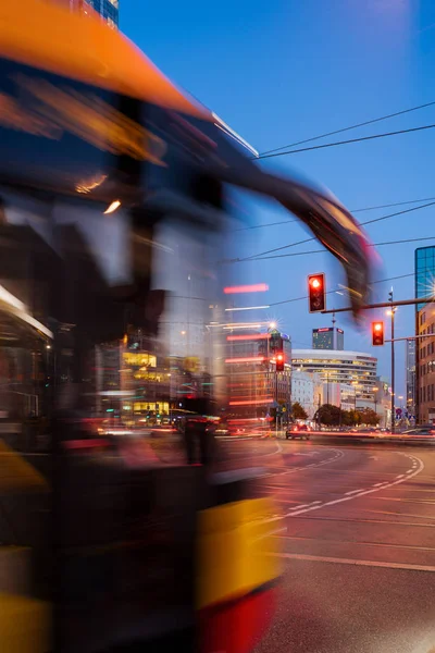 Varšava Polsko Říjen 2018 Varšava Centrální Obchodní Čtvrti Noci — Stock fotografie