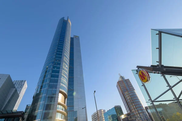 Varsovia Polonia Oct 2018 Edificios Oficinas Una Estación Metro Rondo — Foto de Stock